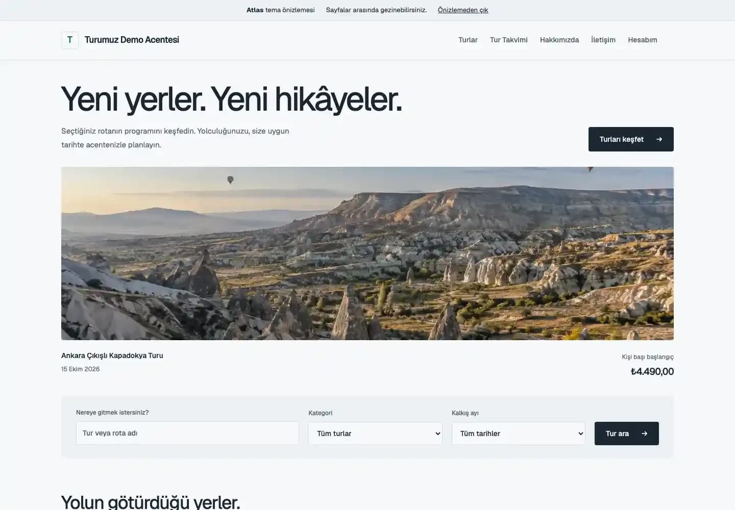 Atlas temasının gerçek demo vitrini