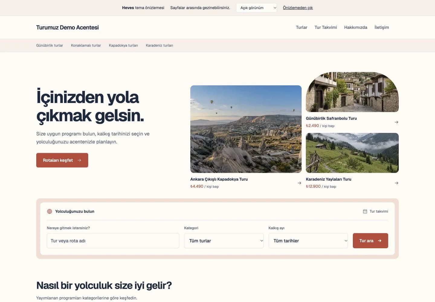 Heves temasının gerçek demo vitrini