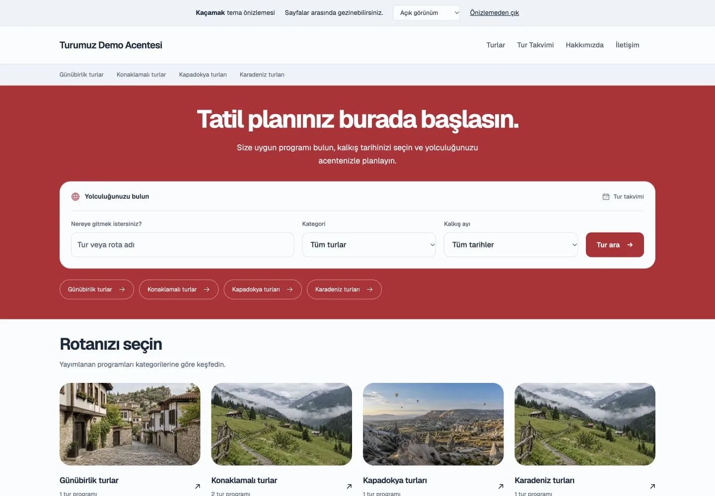 Kaçamak temasının gerçek demo vitrini
