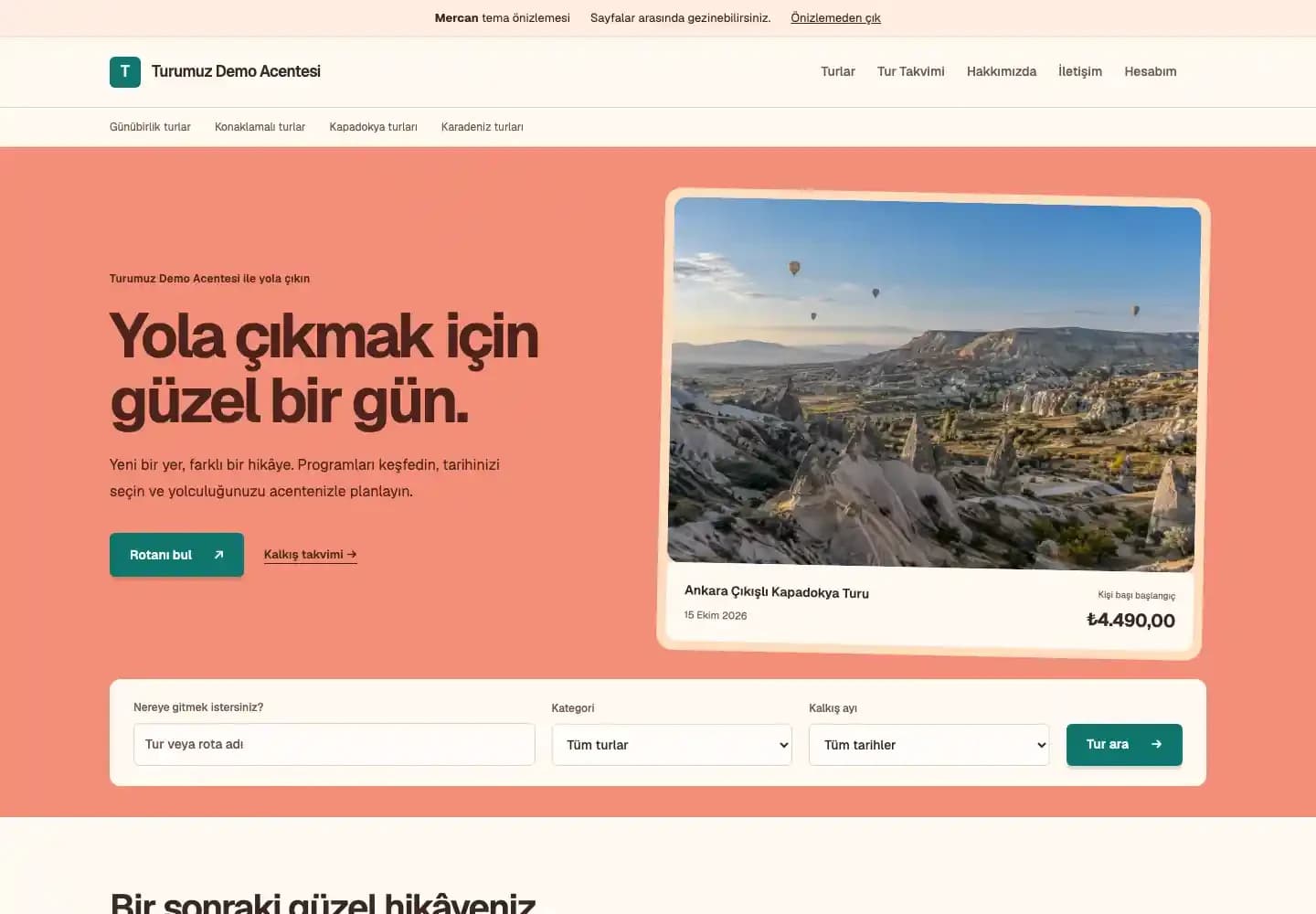 Mercan temasının gerçek demo vitrini