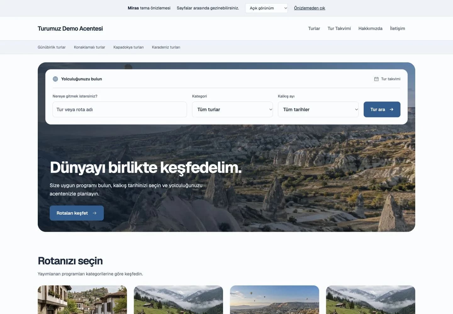 Miras temasının gerçek demo vitrini
