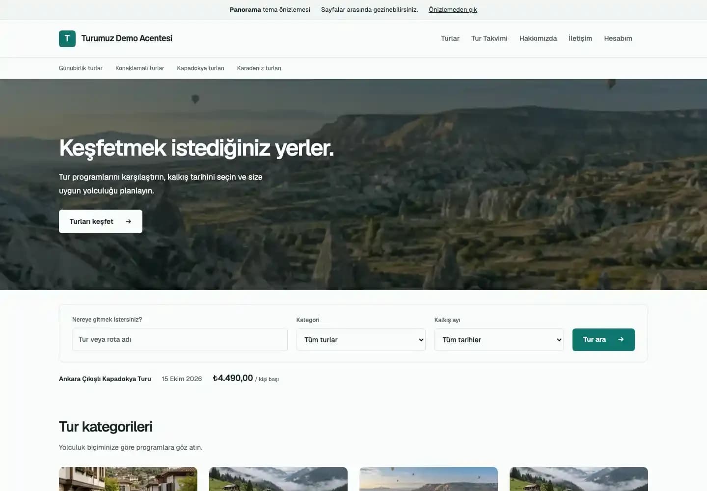 Panorama temasının gerçek demo vitrini