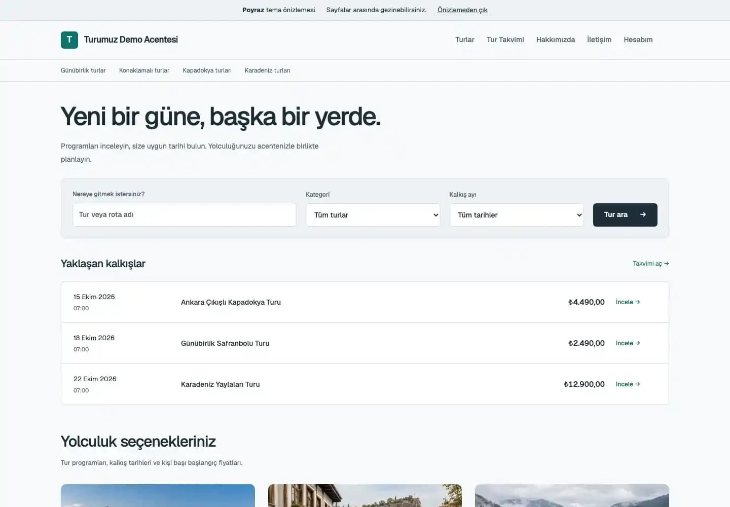 Poyraz temasının gerçek demo vitrini