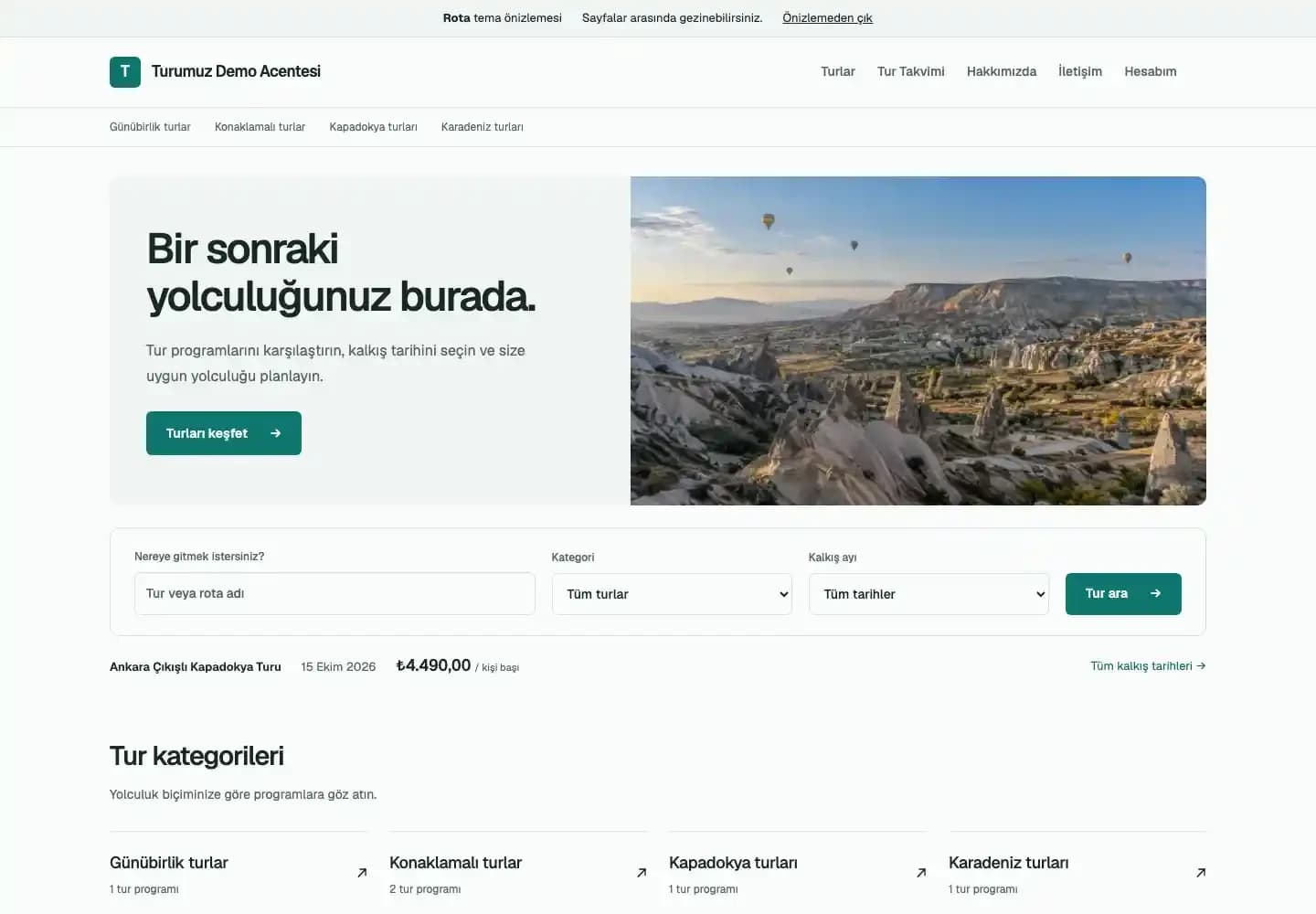 Rota temasının gerçek demo vitrini