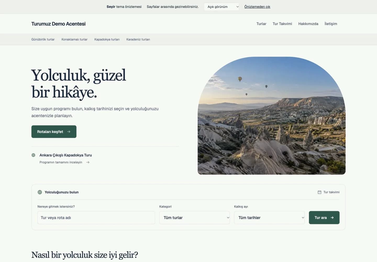 Seyir temasının gerçek demo vitrini