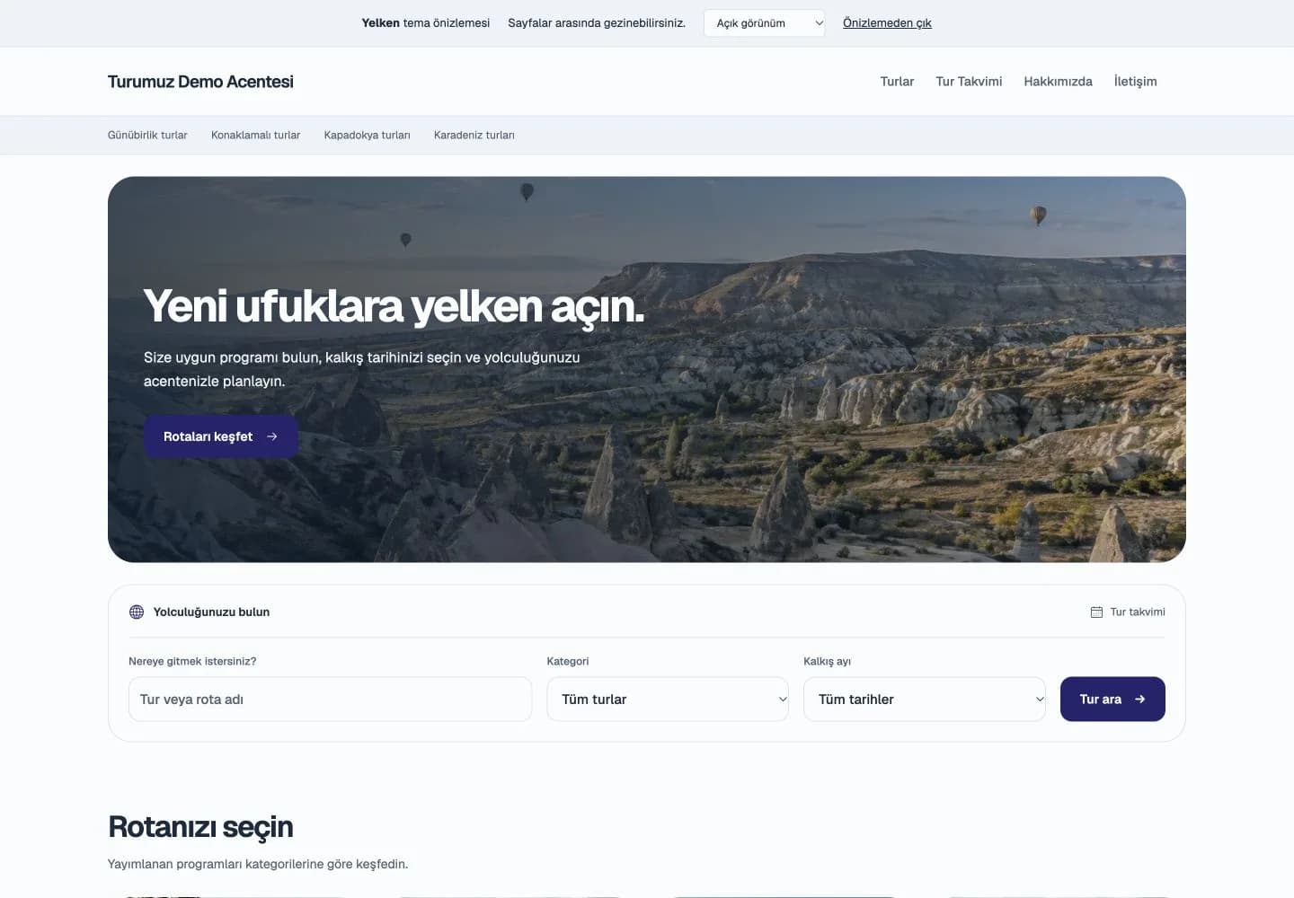 Yelken temasının gerçek demo vitrini