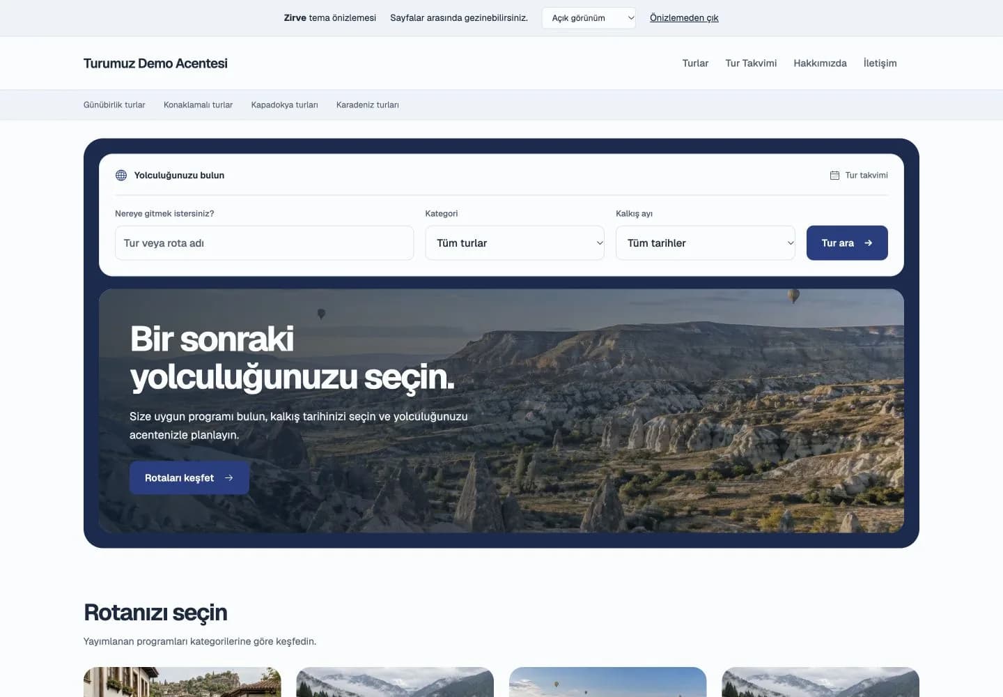 Zirve temasının gerçek demo vitrini